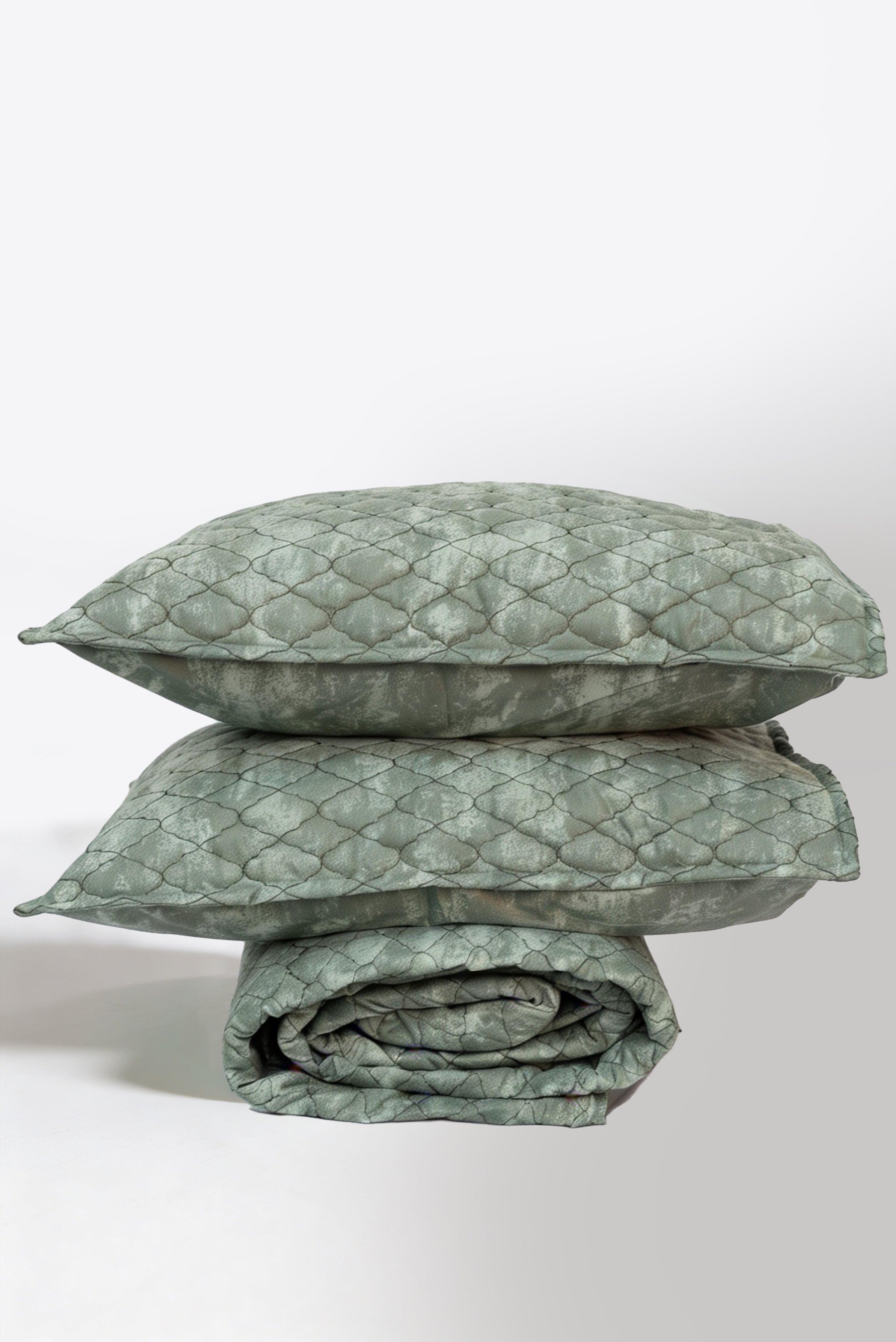 washed olive coverlet